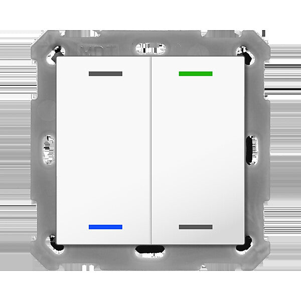 MDT technologies Taster Light 55 2-fach RGBW,rws/glä,neutral BE-TAL55T2.01